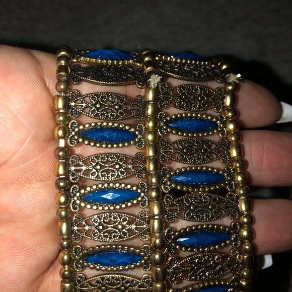 Lapis and brass lucy gold bracelet - Picture 2 of 2